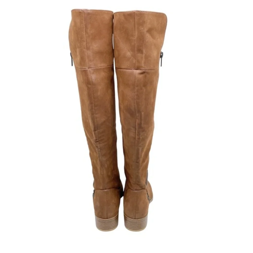 MIA Women's Carsyn‎ Faux Leather Zip Over The Knee Boots Size 4.5M